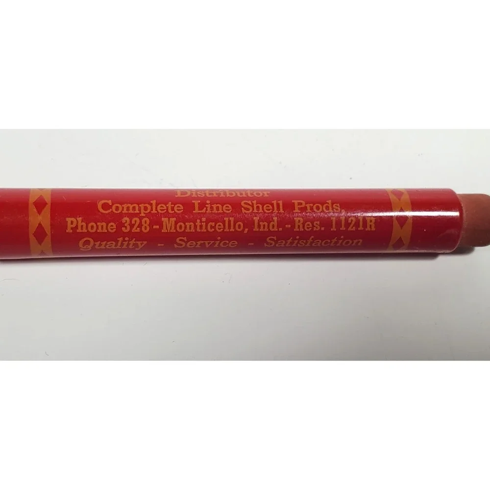 Vintage Shell Oil Gas Products Monticello, IN Bullet Pencil